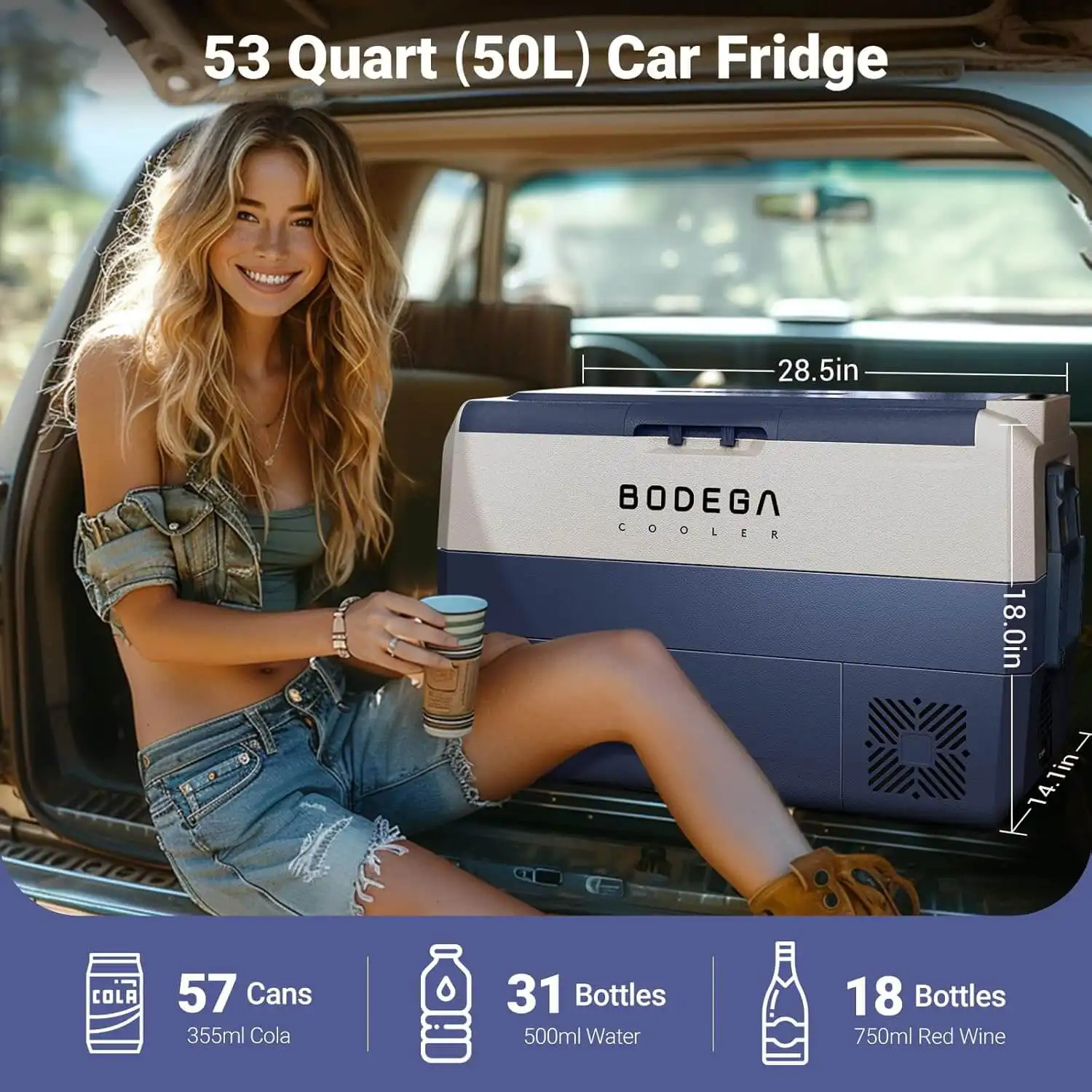 BODEGACOOLER Off-Road Portable Fridge-Freezer | 12 Volt Car Refrigerator 53qt/64qt Single Zone - Image 10