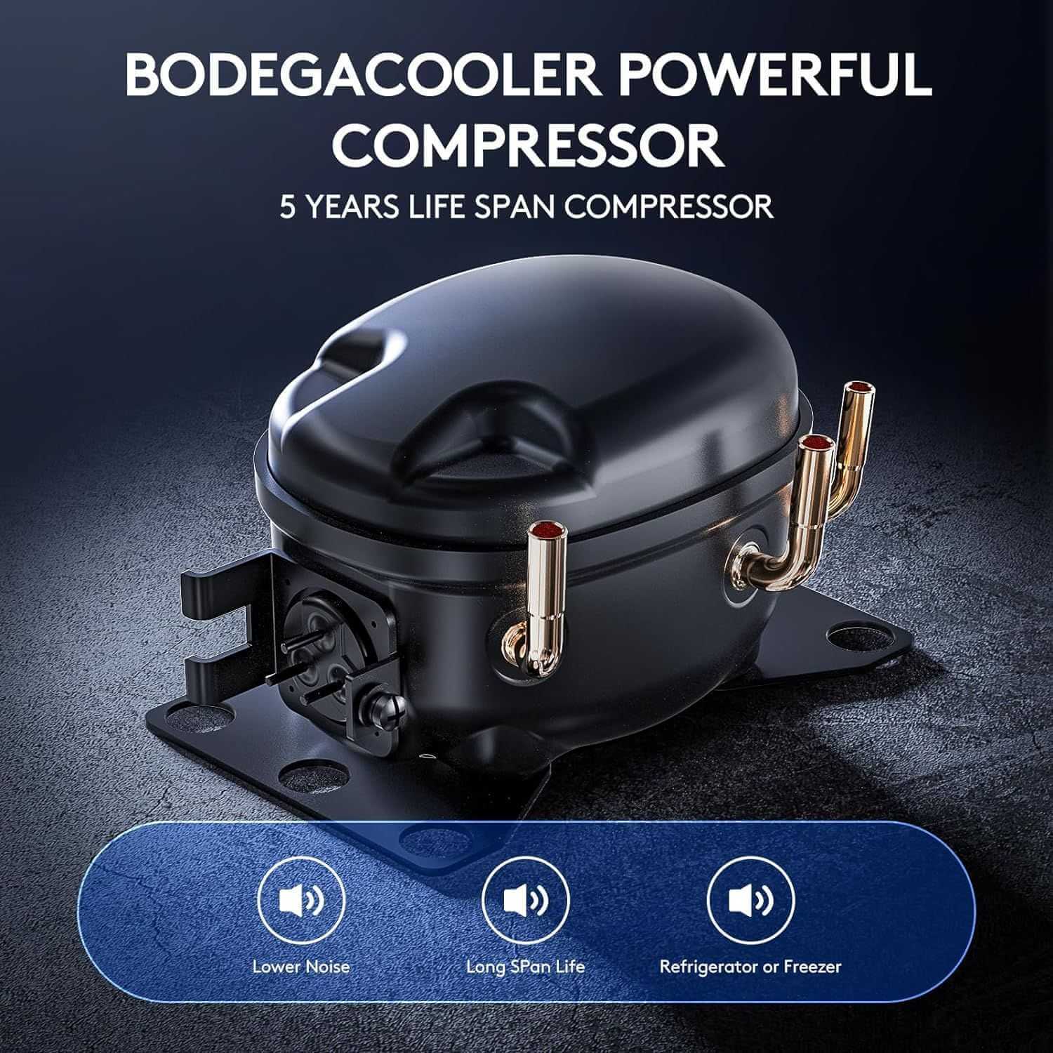 BODEGACOOLER Portable Car Fridge | Dual-Compartment Freezer for RV & Camping - Image 5