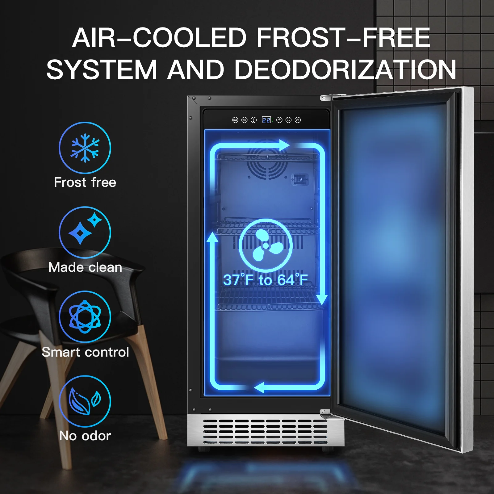 BODEGAcooler 15 Inch Beverage Cooler 100 Can Outdoor Fridge - Image 5
