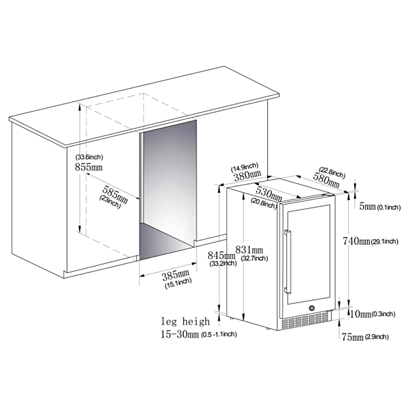 BODEGAcooler 15 Inch Beverage Cooler 100 Can Outdoor Fridge - Image 8