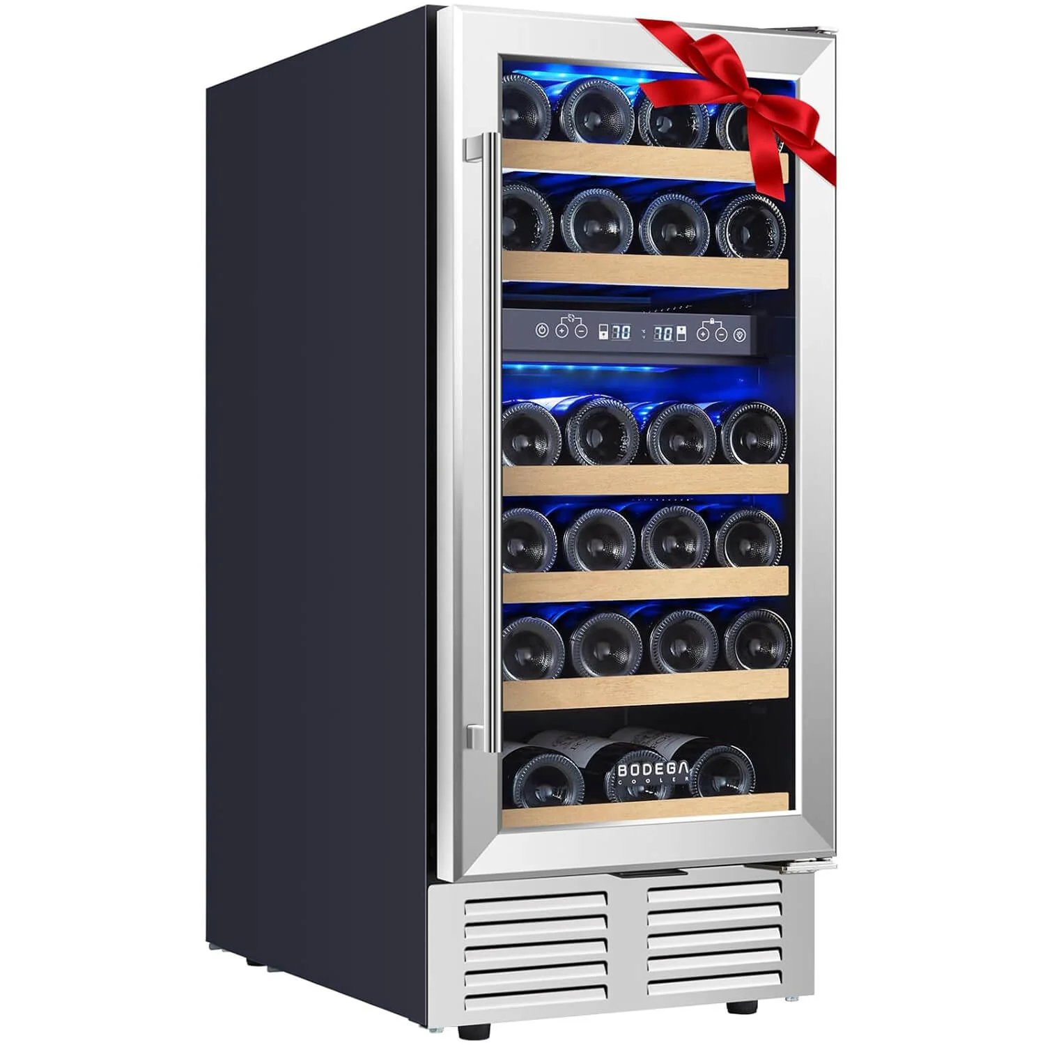 Bodega cooler 15 Inch Wine Cooler 28 Bottle Dual Zone Wine Refrigerator JC-85B