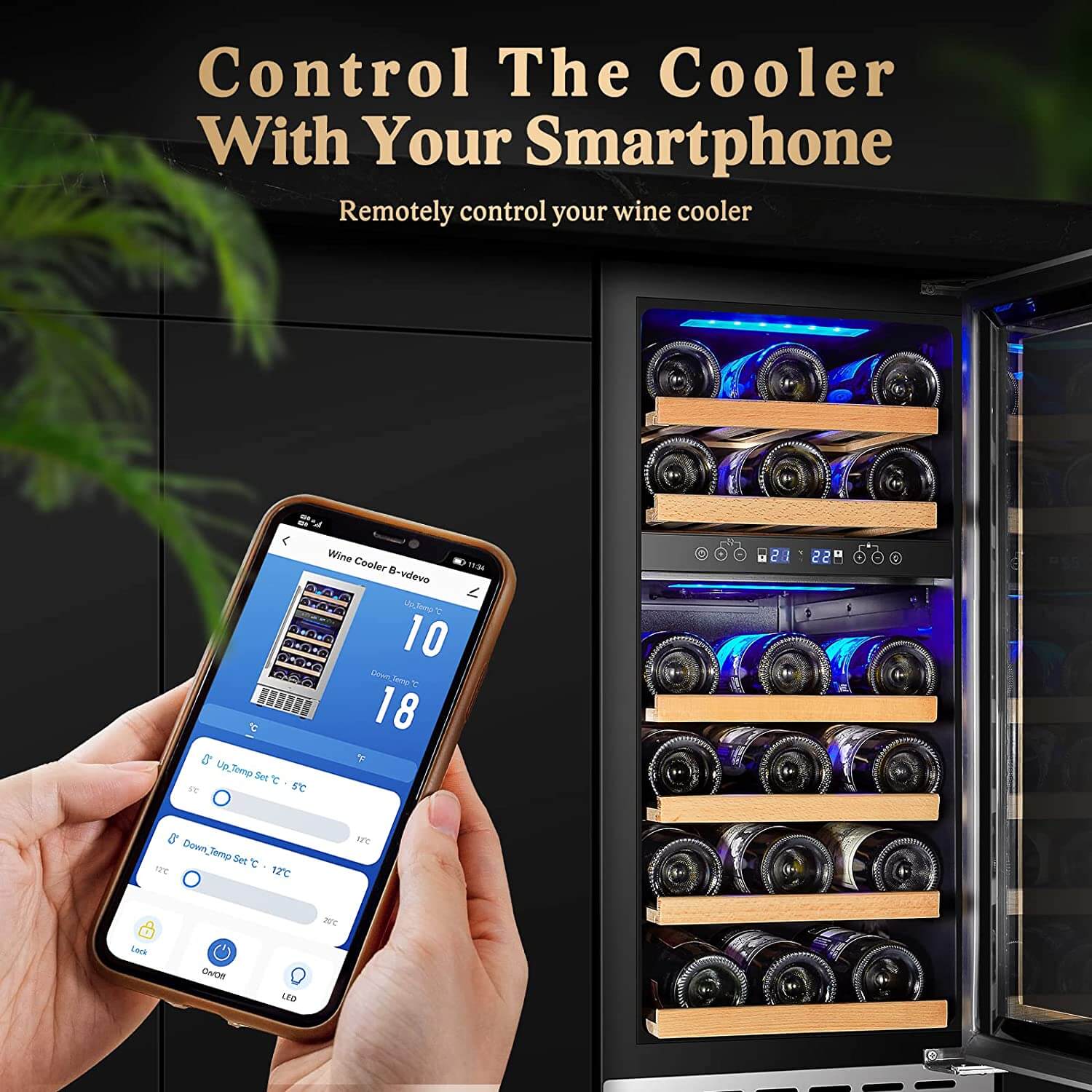 Bodega cooler 15 Inch Wine Cooler 28 Bottle Dual Zone Wine Refrigerator JC-85B - Image 10