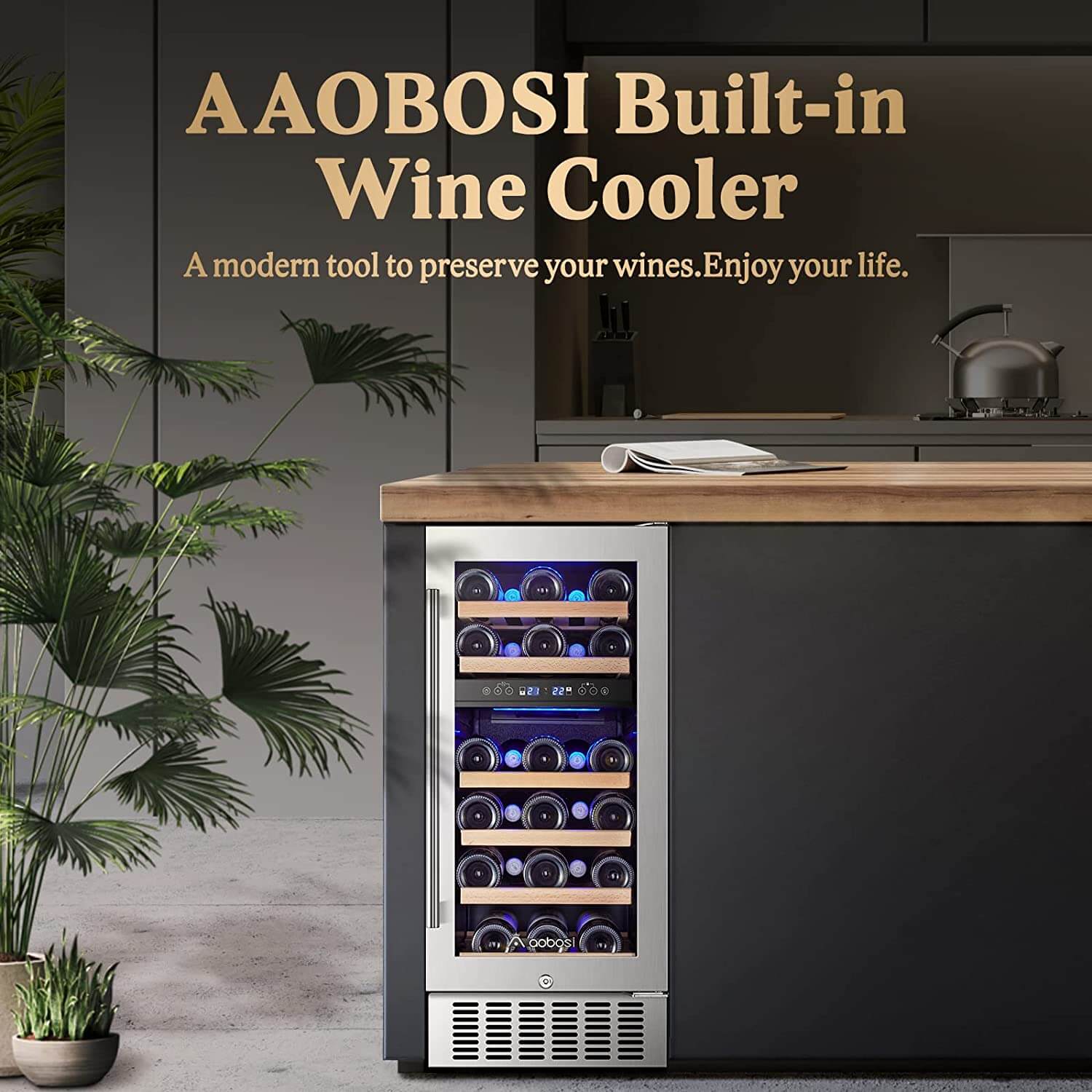 Bodega cooler 15 Inch Wine Cooler 28 Bottle Dual Zone Wine Refrigerator JC-85B - Image 6