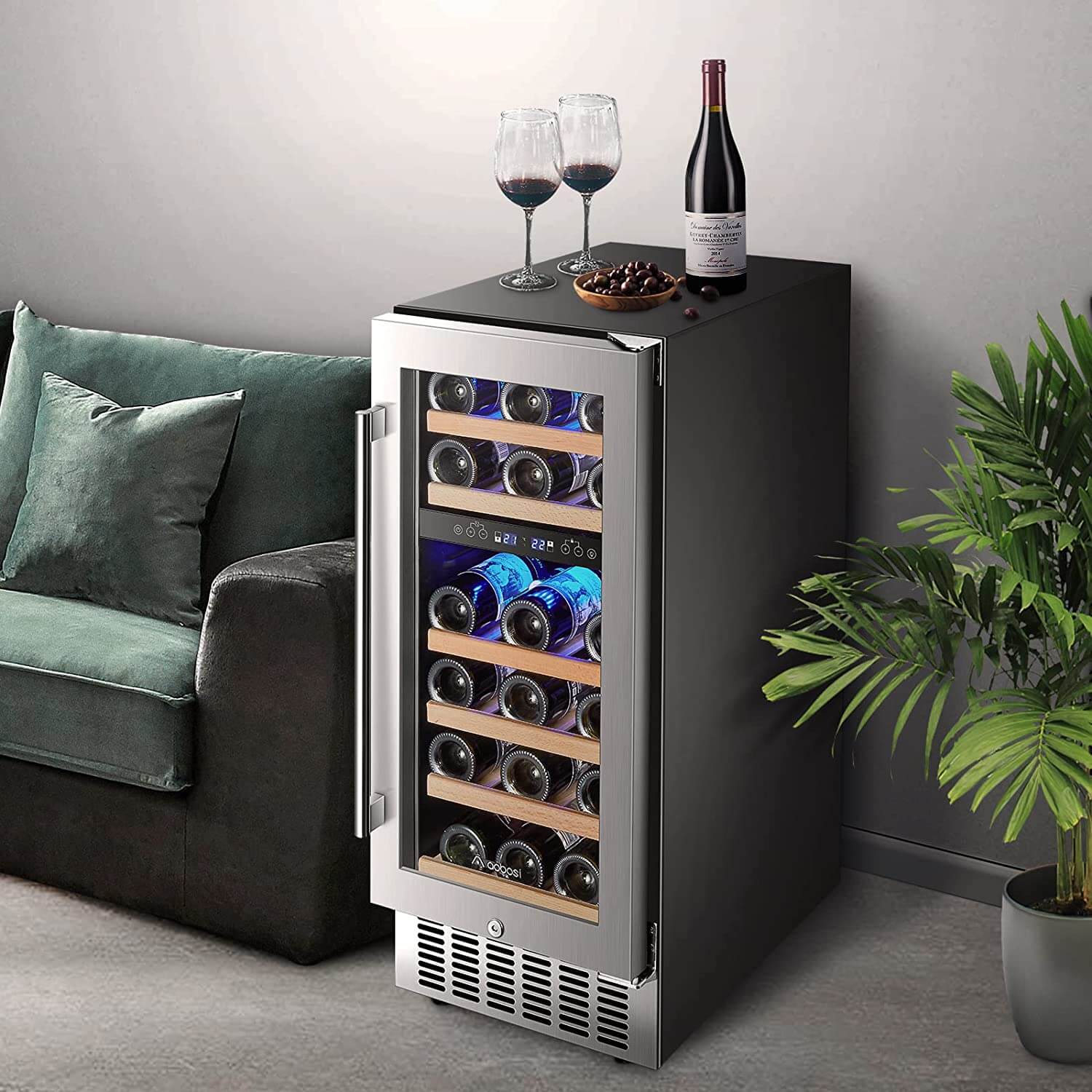Bodega cooler 15 Inch Wine Cooler 28 Bottle Dual Zone Wine Refrigerator JC-85B - Image 7