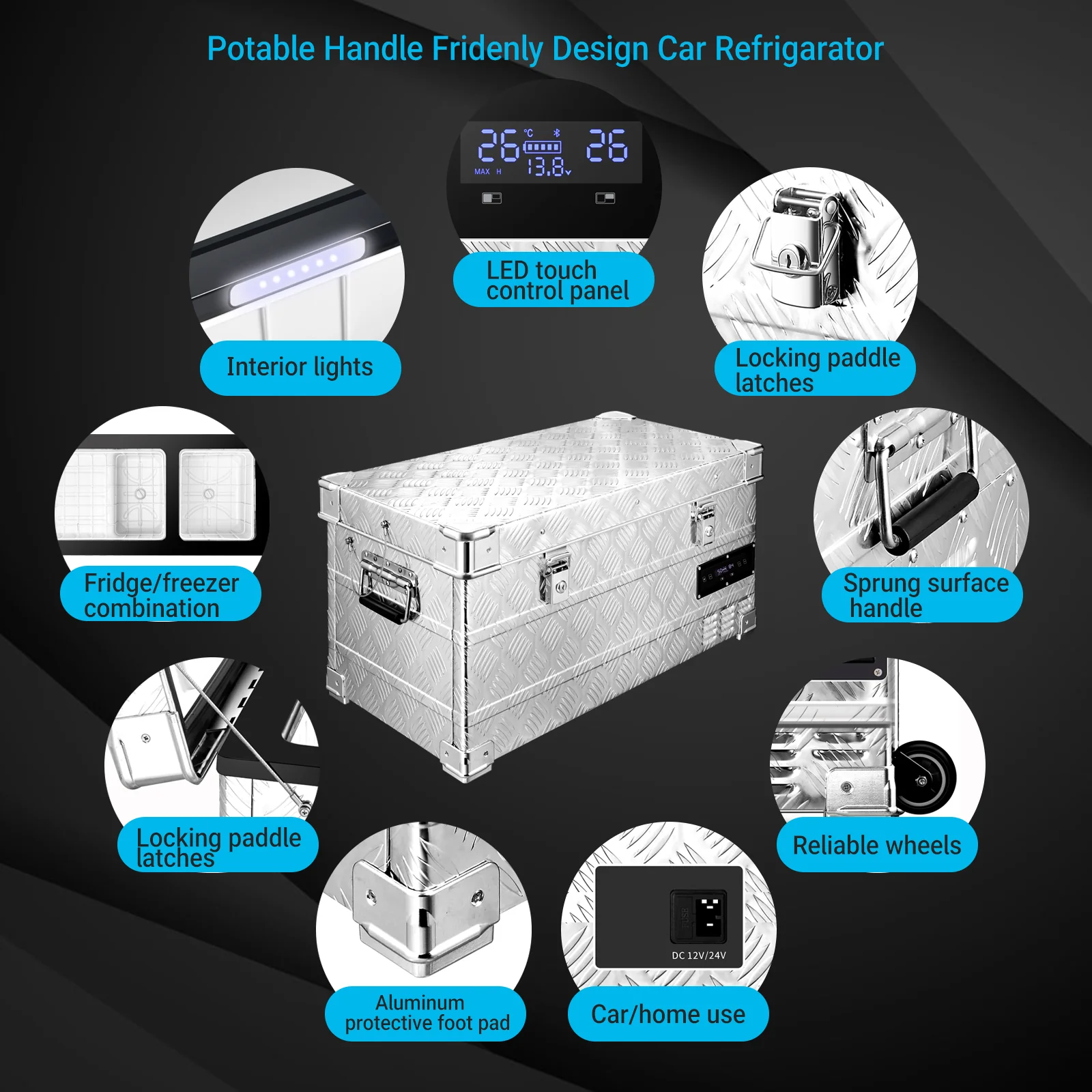 BODEGAcooler 45Quart/42L AL42 Dual Zone Portable Car Fridge - Image 8