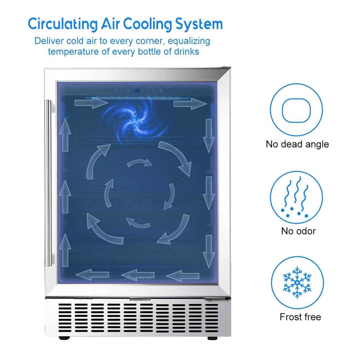 AAobosi 24 Inch 164 Cans Freestanding and Built-in Beverage Refrigerator JC-145C - Image 3