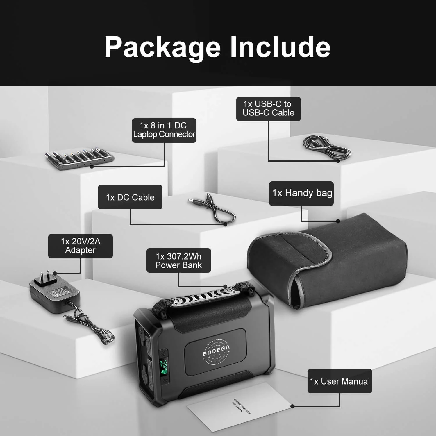 Bodegacooler 96000mAh/307.2Wh LiFePO4 Battery Backup GP50 for Outdoor Adventure - Image 10