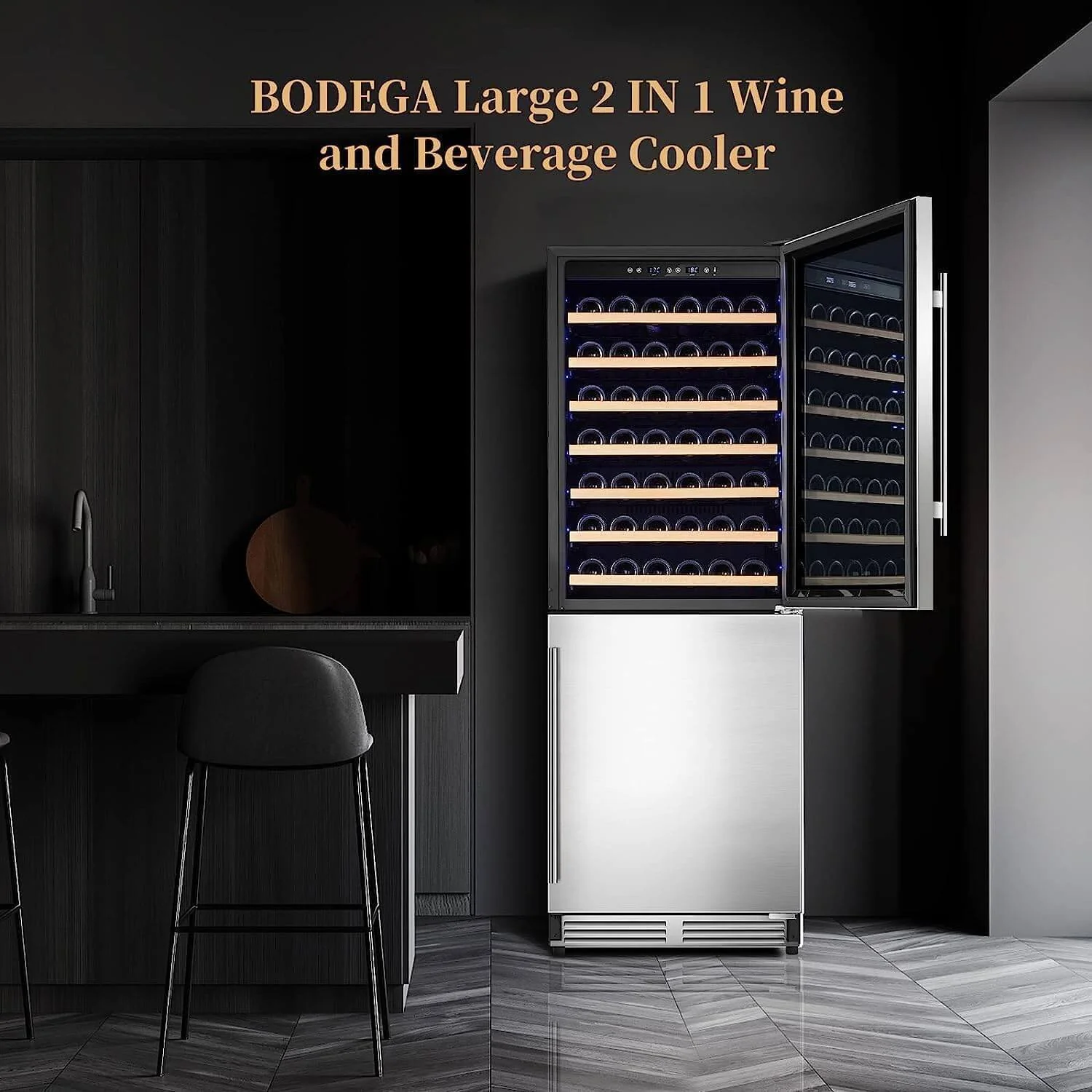 BODEGA 24 Inch Wine and Beverage Refrigerator Cooler 77 Bottles and 180 Cans - Image 8