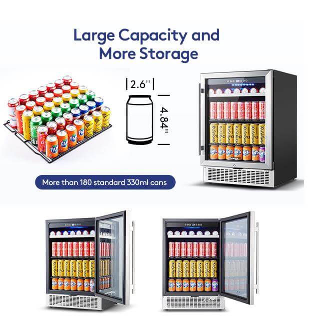 BODEGA Beverage Refrigerator 24 Inch 180 Cans Beer Fridge - Image 4