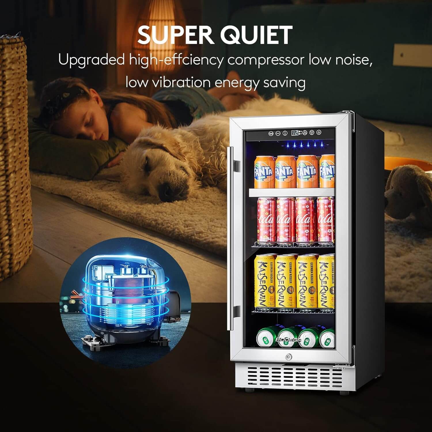 BODEGA Beverage Refrigerator Cooler 15 inch 100 Cans - Image 5