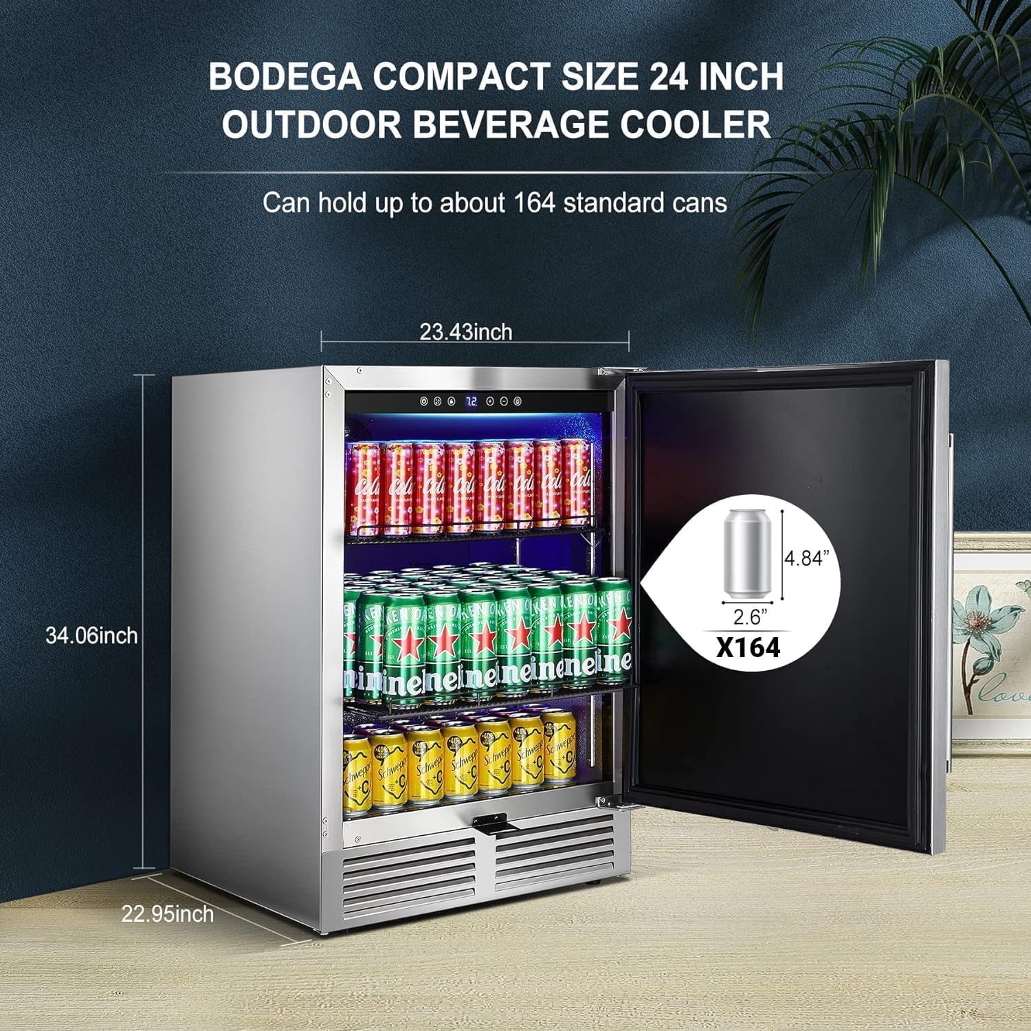 BODEGACOOLER 24 Inch Dual Zone Under Counter Beverage Fridge for Outdoor Use - Image 5