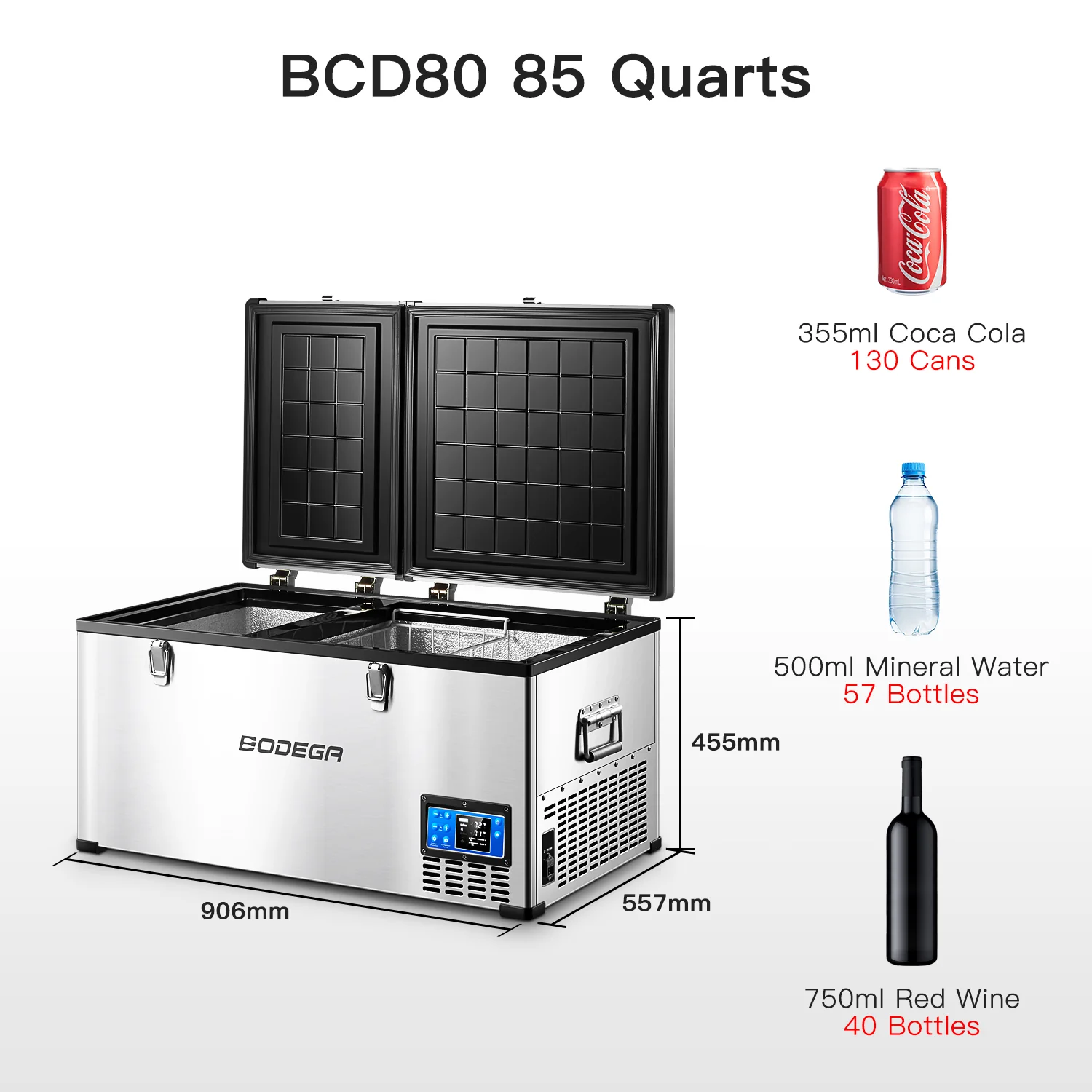 BODEGAcooler Portable Refrigerator Freezer 85qt/80L Dual Zone - Image 8