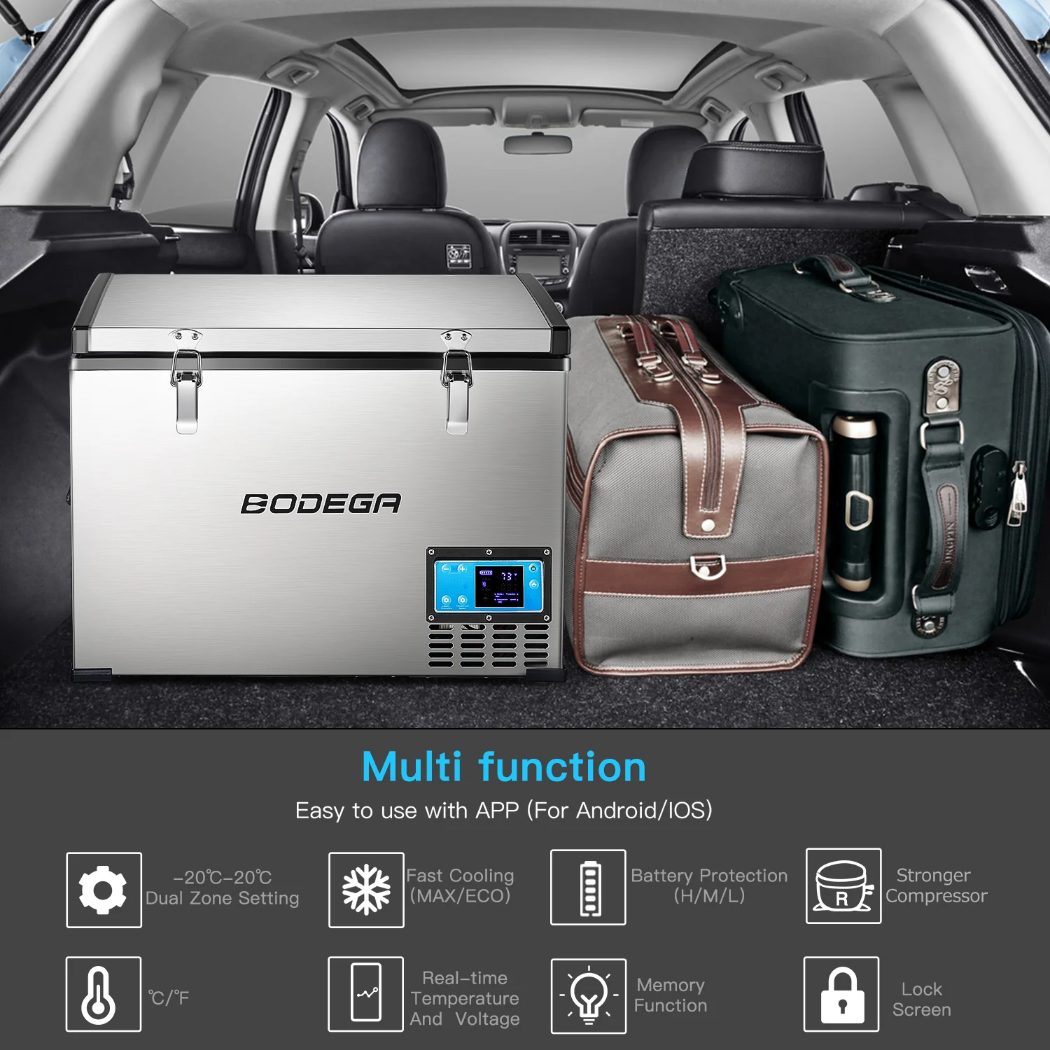 BODEGAcooler Portable Fridge Freezer 64QT/60L Large Capacity - Image 10