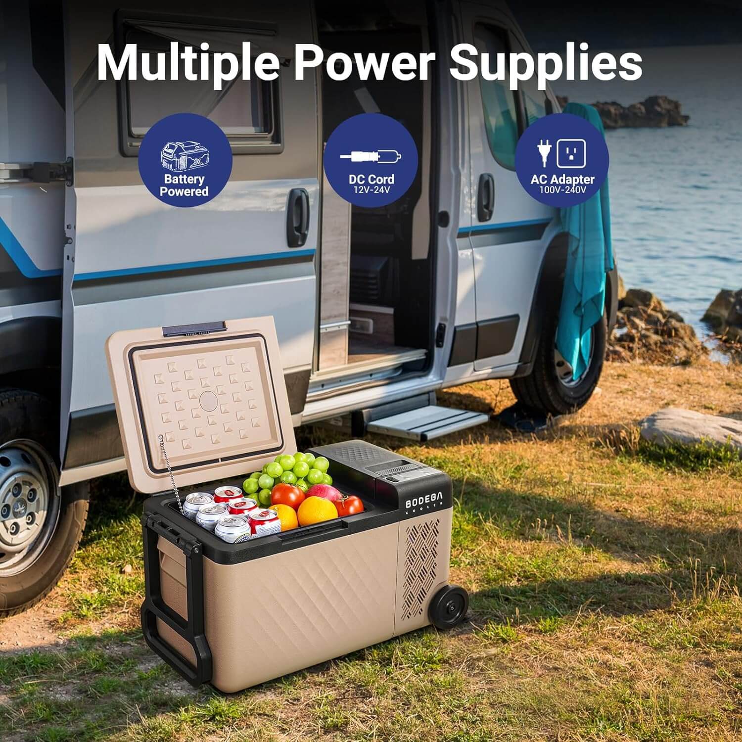 BODEGAcooler Small Portable Refrigerator 20QT With Wheels - Image 10