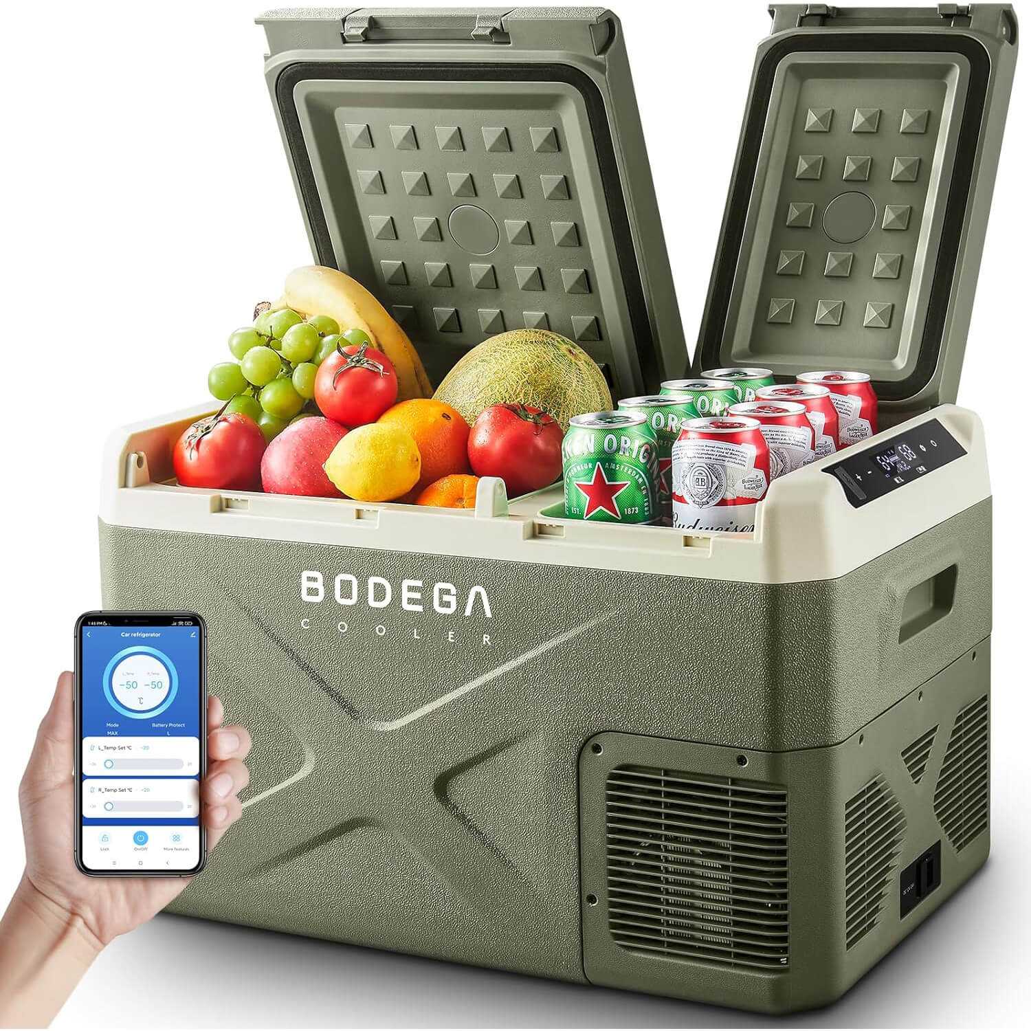 BODEGA cooler 12 Volt Car Refrigerator 32qt Green
