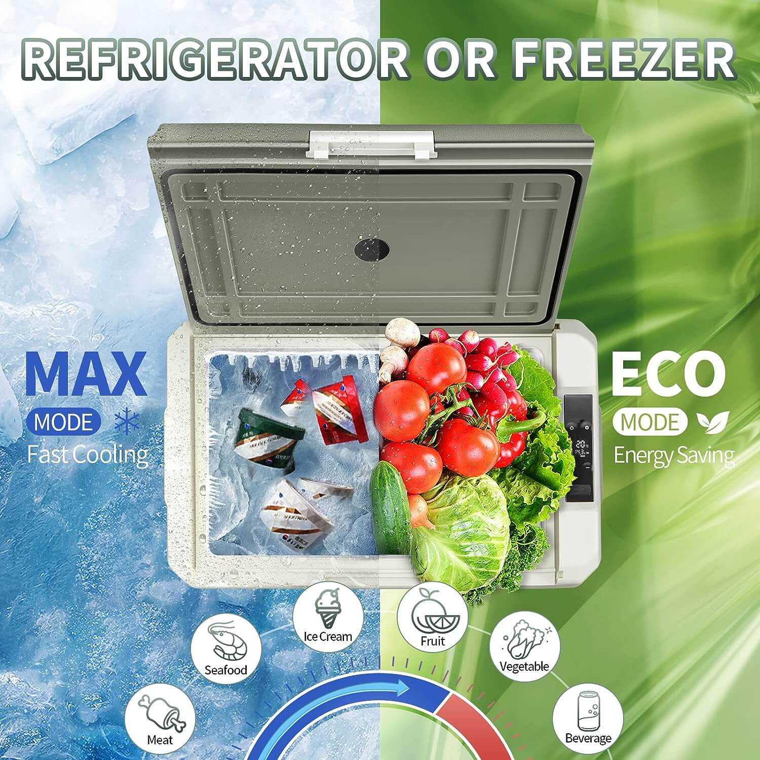 BODEGA cooler 12 Volt Car Refrigerator 32qt Green - Image 5