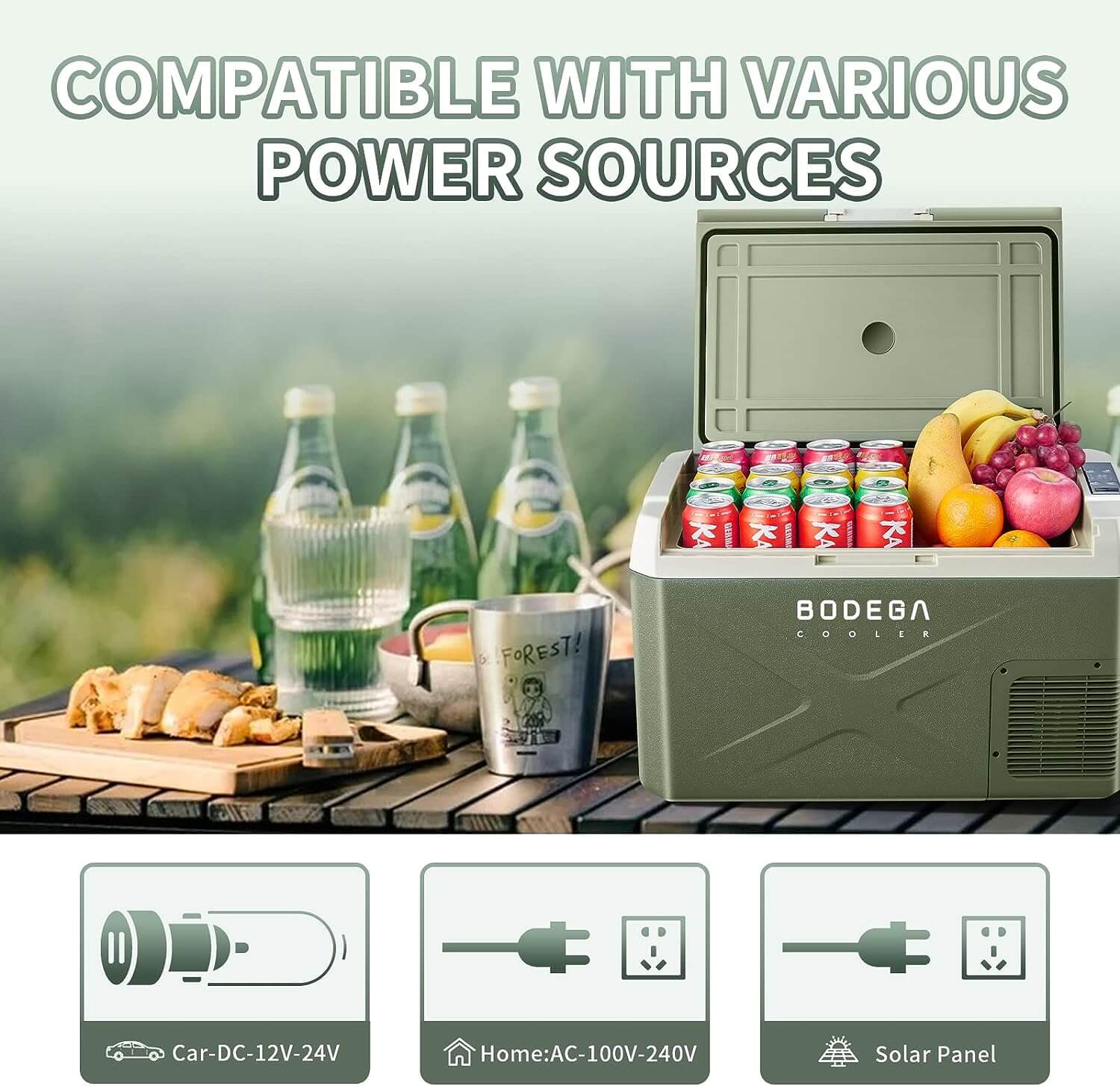 BODEGA cooler 12 Volt Car Refrigerator 32qt Green - Image 6