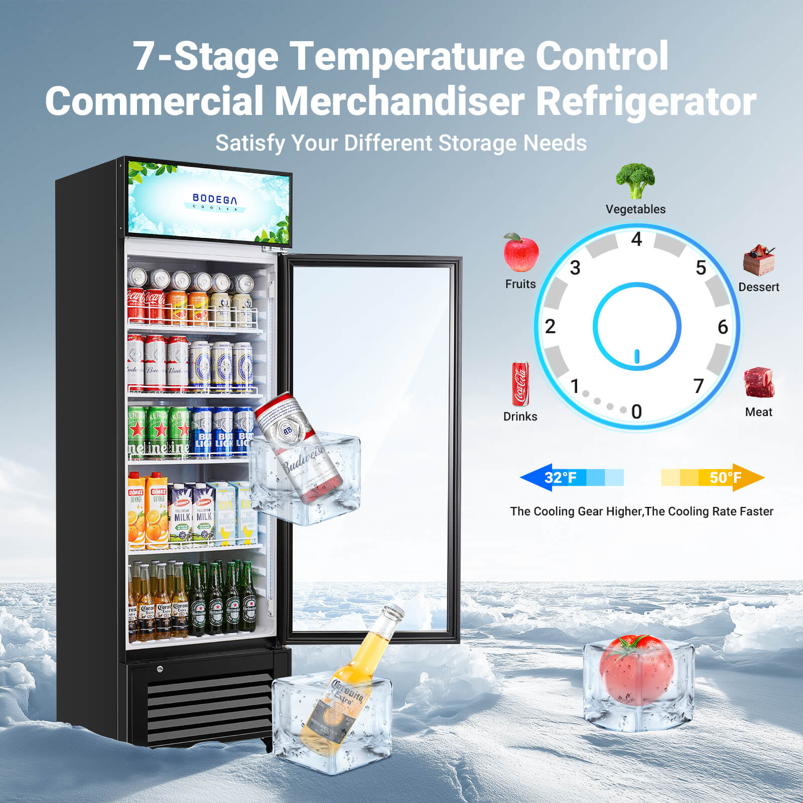 BODEGAcooler Commercial Glass Door Display Refrigerator Merchandiser 10cu.ft - Image 8
