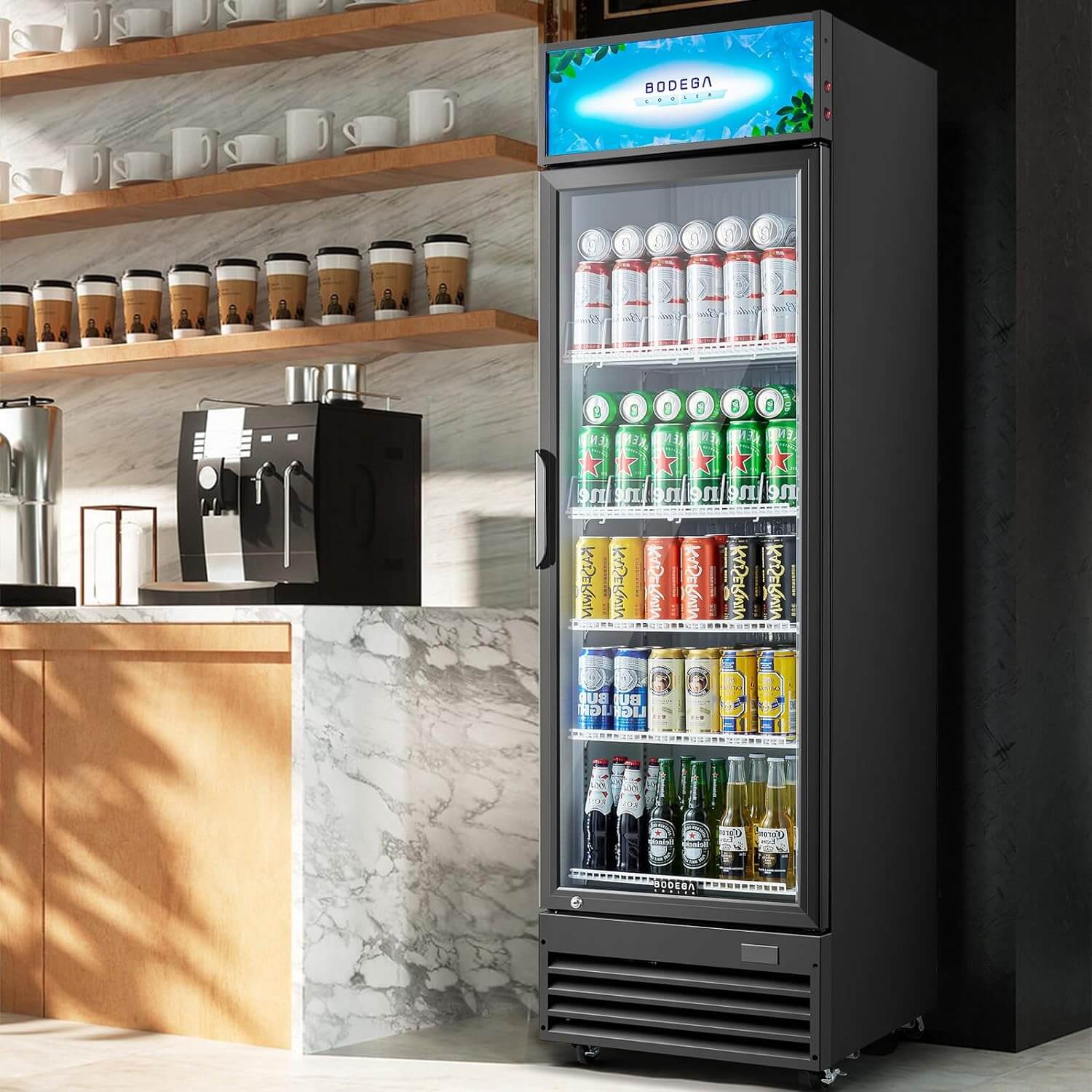 BODEGAcooler Commercial Glass Door Display Refrigerator Merchandiser 12.2 Cu. Ft - Image 10