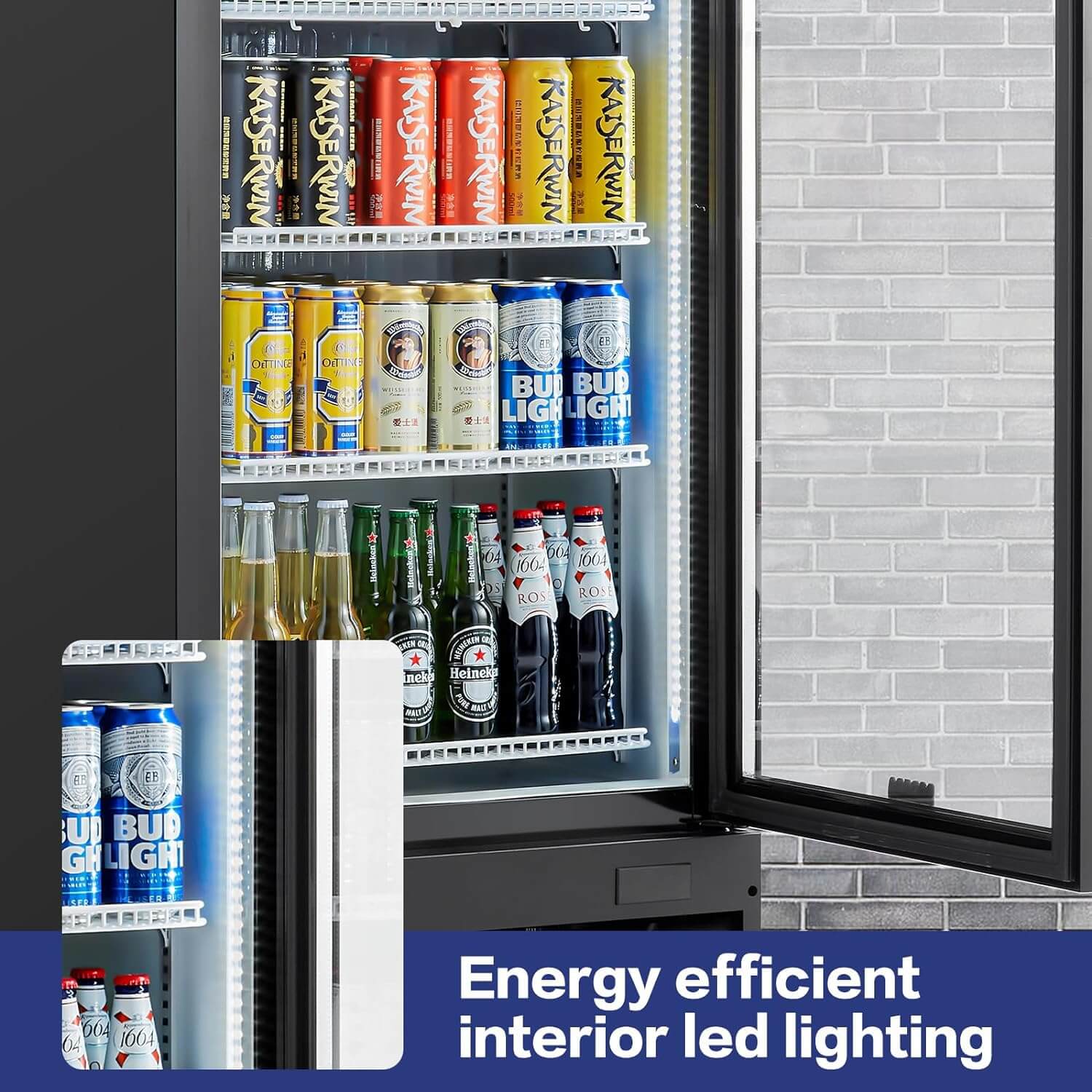 BODEGAcooler Commercial Glass Door Display Refrigerator Merchandiser 12.2 Cu. Ft - Image 4