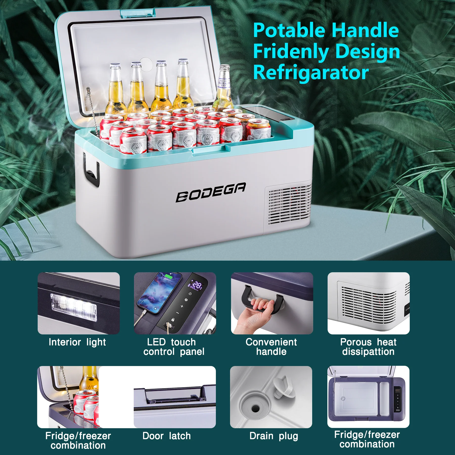BODEGAcooler 20qt/18L Portable Car Fridge/Freezer K18 Bule - Image 9