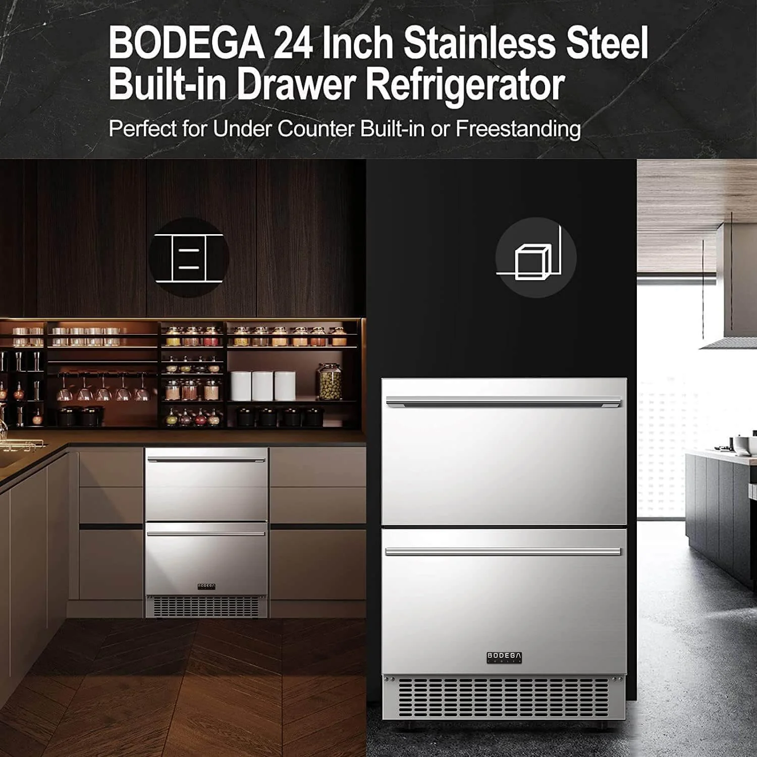 BODEGACOOLER 24 Inch Outdoor Drawer Beverage Refrigerator 149 Cans - Image 8