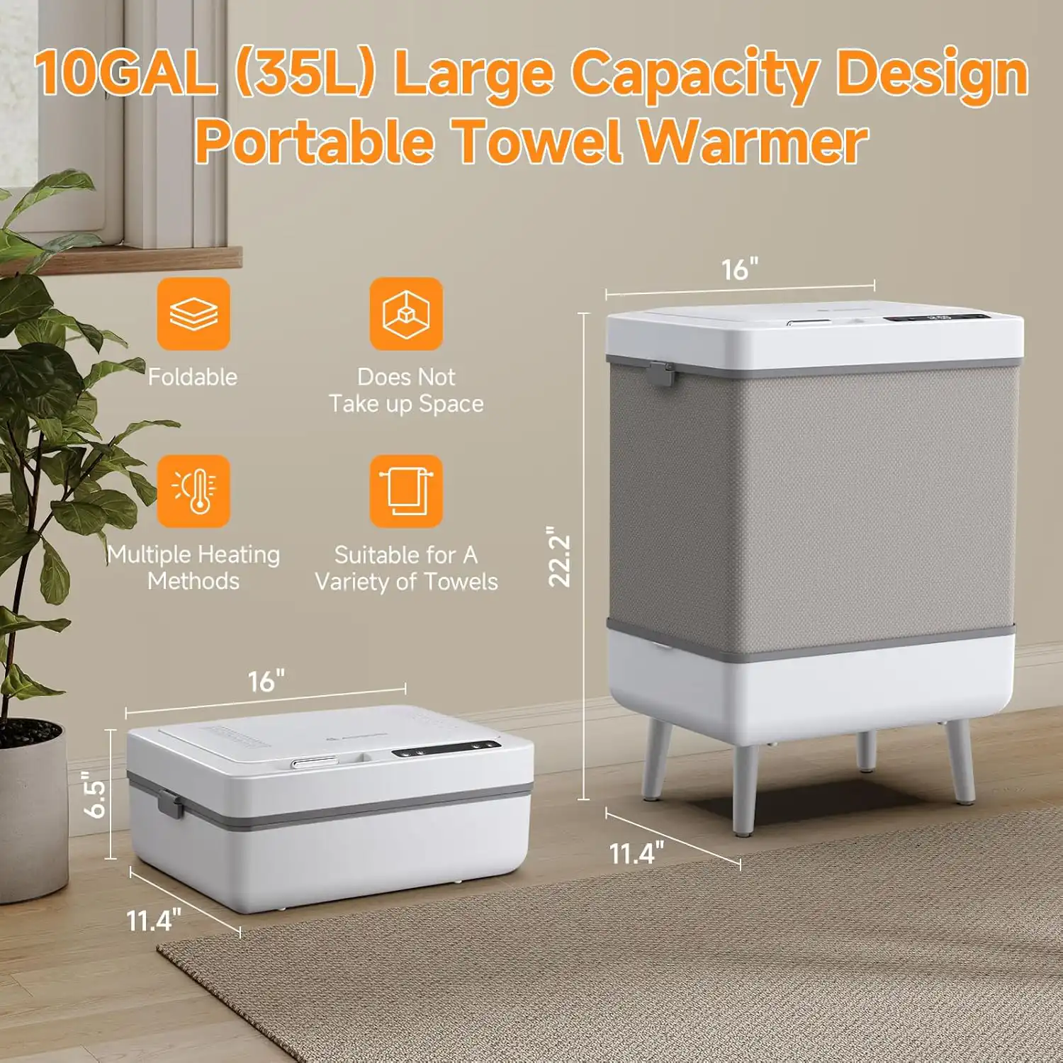 Foldable Hot Towel Wamer Busket | Blanket Heater Towel Warmers Bucket 35L - Image 10