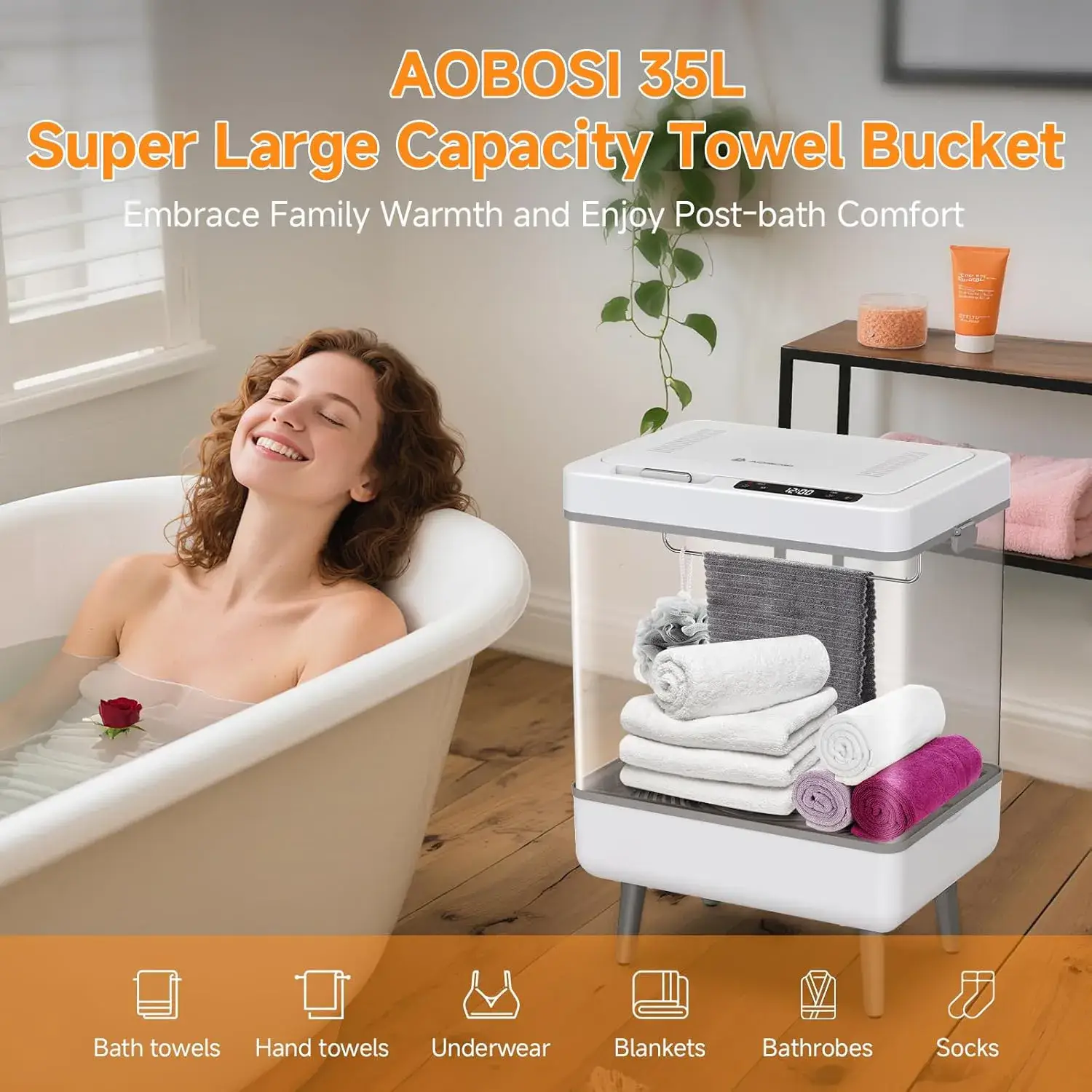 Foldable Hot Towel Wamer Busket | Blanket Heater Towel Warmers Bucket 35L - Image 7