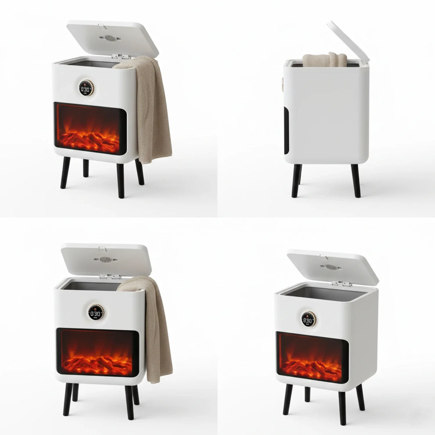 Towel Warmer Bucket with LED Fireplace | Portable Bucket Towel Warmer for RV / Cabin 22L - Image 4