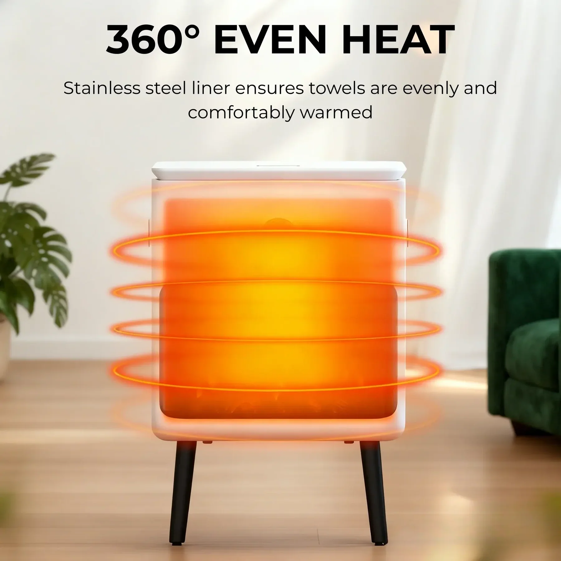 Towel Warmer Bucket with LED Fireplace | Portable Bucket Towel Warmer for RV / Cabin 22L - Image 5