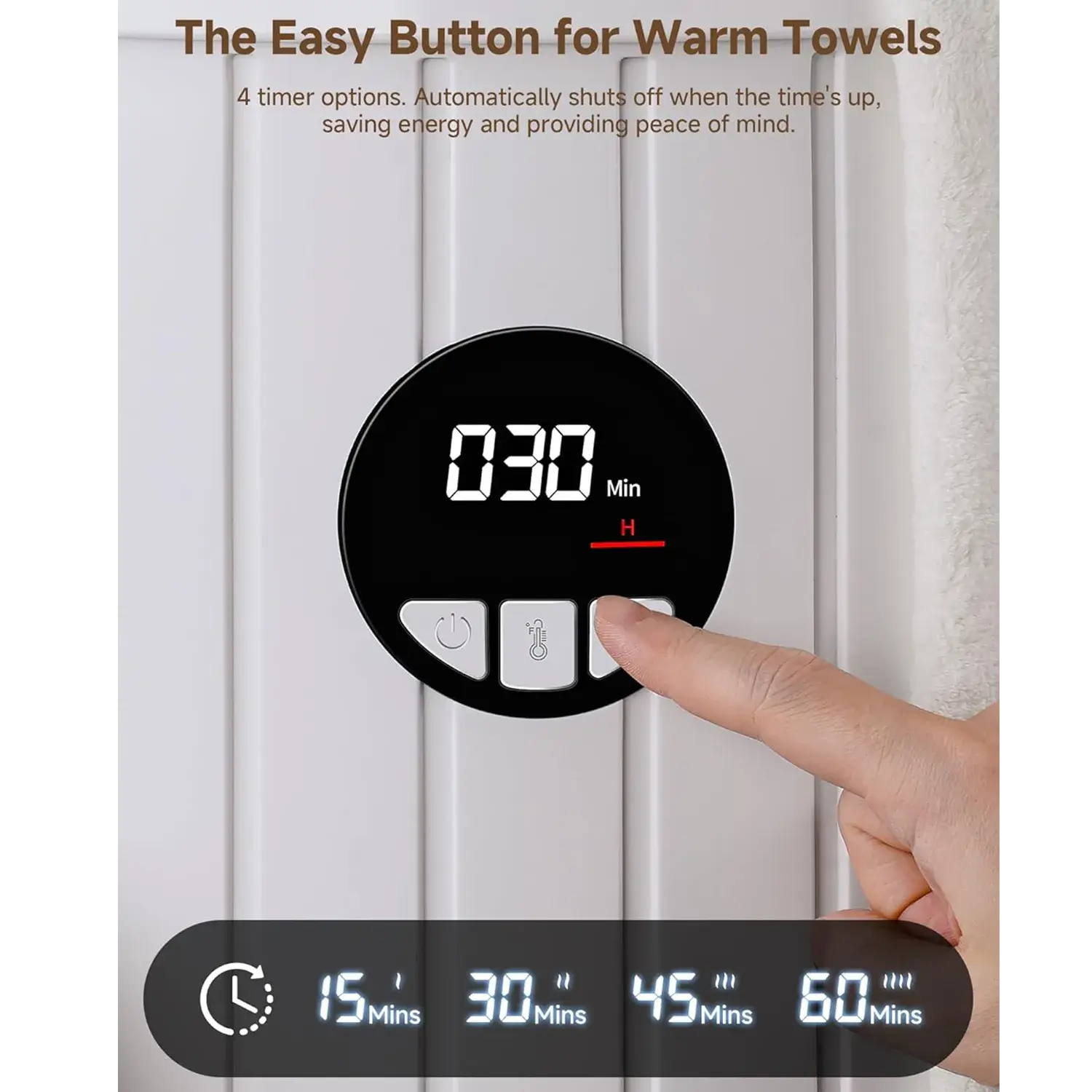 Towel Warmers for Bathroom with Digital Display 20L - Image 9